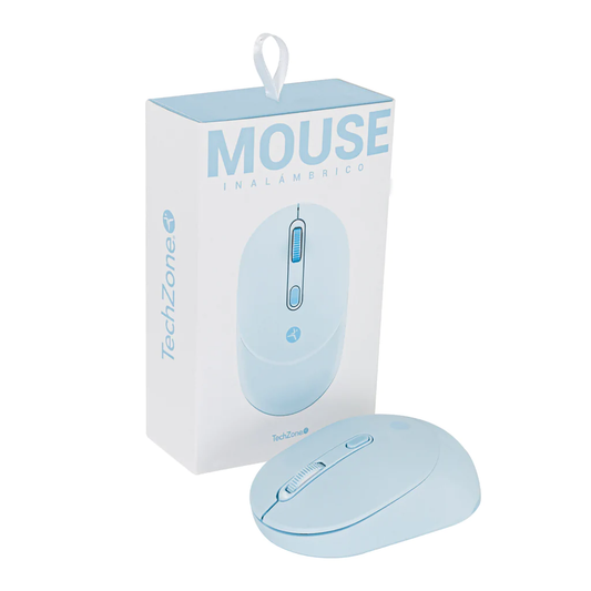 Mouse óptico inalámbrico de clic silencioso ambidiestro - Azul