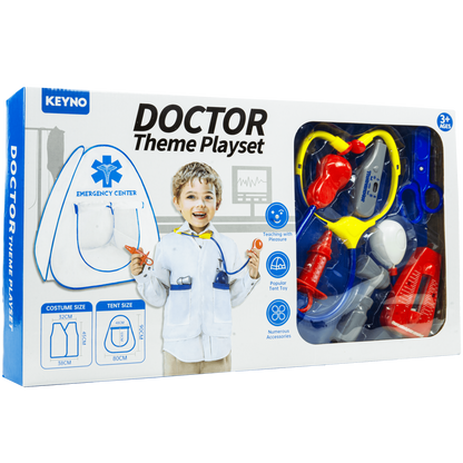 Casa tienda de juegos de doctor con accesorios para aire libre interior